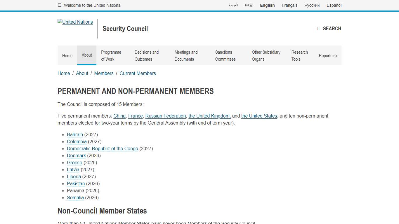 Current Members | Security Council